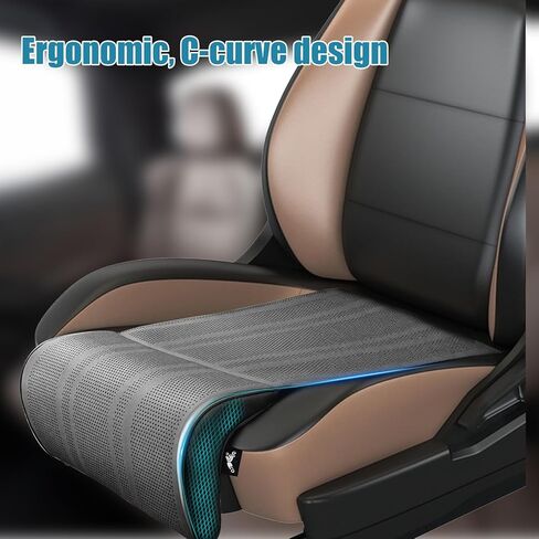 JOJOCY Car Seat Leg Extender Support Cushion, Upgraded Leather & Memory Foam Leg Rest Pad for Drivers, Office Chairs, Buses, Trains, Universal Fit, Breathable, Anti-Slip in Kuwait