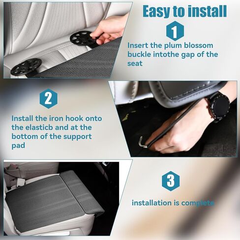 JOJOCY Car Seat Leg Extender Support Cushion, Upgraded Leather & Memory Foam Leg Rest Pad for Drivers, Office Chairs, Buses, Trains, Universal Fit, Breathable, Anti-Slip in Kuwait