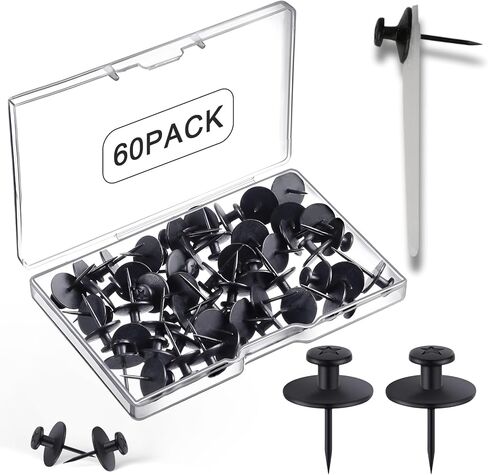 60 PCS Double-Headed Picture Hanging Nails Thumb Tacks for Wall Hangings,Heavy Duty Push Pins,Renter Friendly Wall Hooks Decor Small Picture Frame Hangers for Drywall Cork Board Pictures Tapestry&Art in Kuwait