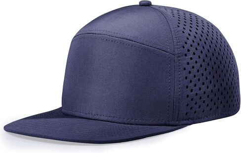 Men's Flat Brim Baseball Cap Adjustable Performance Snapback Trucker Hat Laser Perforated Cap 6 Panel Blank Hats in Kuwait