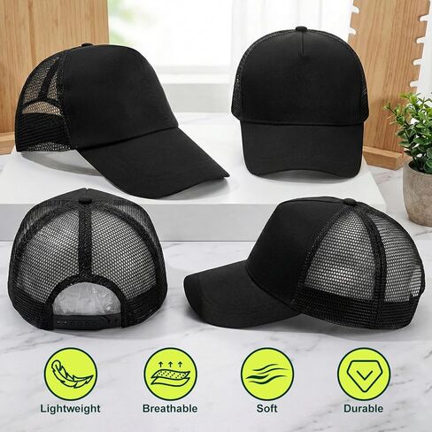 12 قطعة من قبعات سائقي الشاحنات الشبكية باللون الأسود in Kuwait