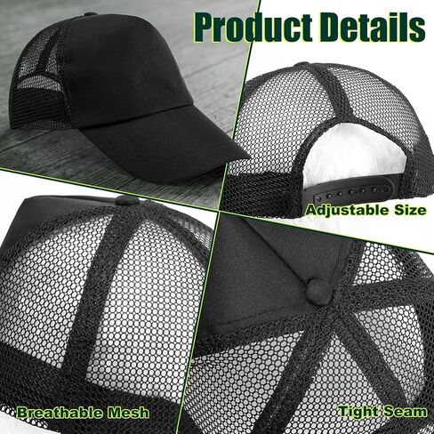 12 قطعة من قبعات سائقي الشاحنات الشبكية باللون الأسود in Kuwait