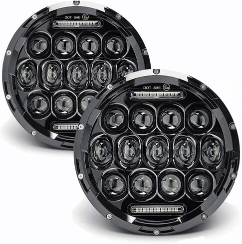 2 قطعة H6024 7 بوصة مصباح أمامي LED مستدير متوافق مع جيب رانجلر JK JKU CJ TJ LJ تشيفي S2 مياتا فورد دودج جي إم سي مازدا مياتا نيسان ماك VW AM General Hummer H1 H2 Land Rover Defender in Kuwait