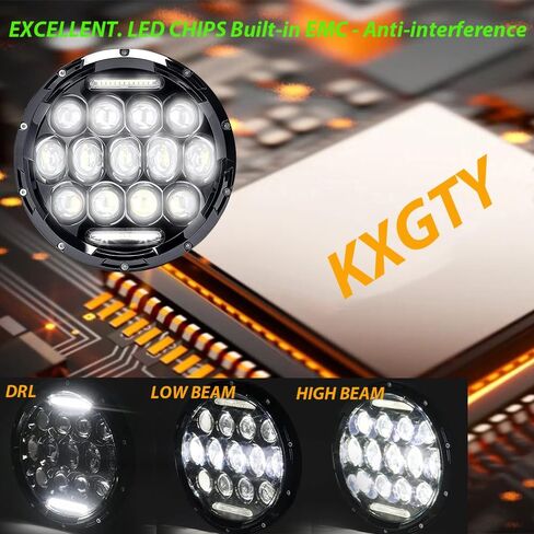 2 قطعة H6024 7 بوصة مصباح أمامي LED مستدير متوافق مع جيب رانجلر JK JKU CJ TJ LJ تشيفي S2 مياتا فورد دودج جي إم سي مازدا مياتا نيسان ماك VW AM General Hummer H1 H2 Land Rover Defender in Kuwait