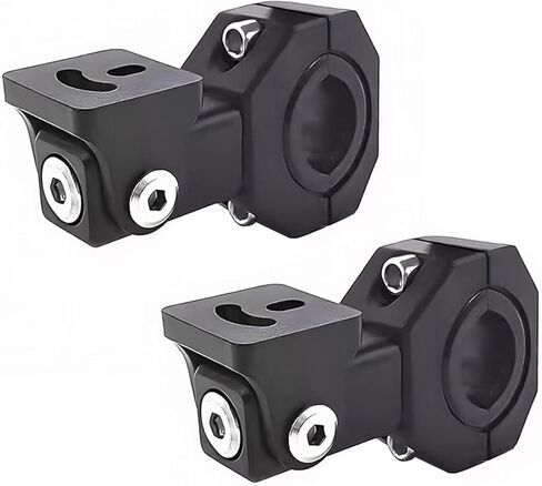 2 Pcs Motorcycle Spotlight Bracket, Heavy Duty Motorcycle Light Mount Bracket for Driving Fog Lights, 360 Degree Adjustment Tube Clamp Mounting Bracket for 0.7"-1.25" ATV UTV Roll Bar in Kuwait