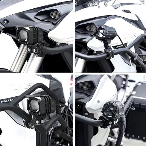 2 Pcs Motorcycle Spotlight Bracket, Heavy Duty Motorcycle Light Mount Bracket for Driving Fog Lights, 360 Degree Adjustment Tube Clamp Mounting Bracket for 0.7"-1.25" ATV UTV Roll Bar in Kuwait