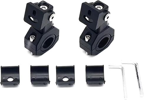 2 Pcs Motorcycle Spotlight Bracket, Heavy Duty Motorcycle Light Mount Bracket for Driving Fog Lights, 360 Degree Adjustment Tube Clamp Mounting Bracket for 0.7"-1.25" ATV UTV Roll Bar in Kuwait
