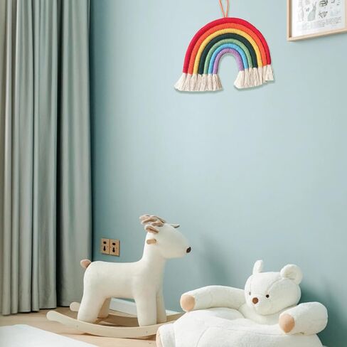 WEISIPU Colorful Rainbow Wall Decor - Handmade Weaving Ornament Pendant Decoration Wall Decor Hanging Home Decoration (Deep Green)… in Kuwait