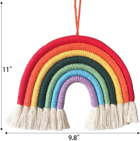 WEISIPU Colorful Rainbow Wall Decor - Handmade Weaving Ornament Pendant Decoration Wall Decor Hanging Home Decoration (Deep Green)… in Kuwait