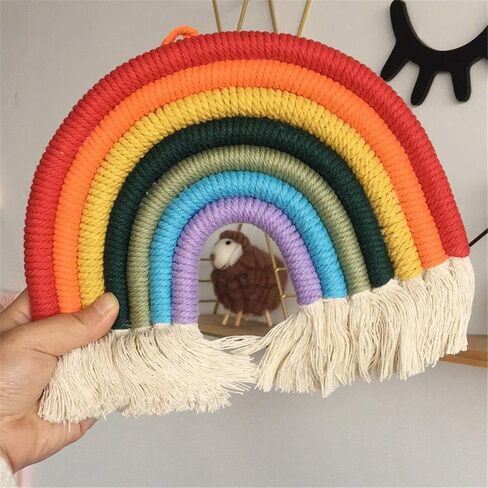 WEISIPU Colorful Rainbow Wall Decor - Handmade Weaving Ornament Pendant Decoration Wall Decor Hanging Home Decoration (Deep Green)… in Kuwait