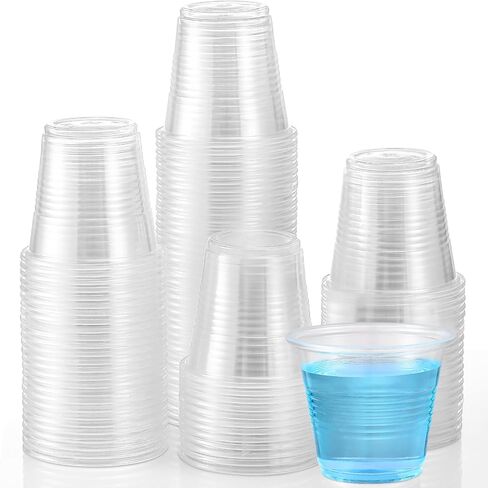 AOZITA 160 Pack Bathroom Cups, 3 oz Mouthwash Cups, Small Disposable Clear Plastic Cups for Rinse Bath Cup Shot Cups Disposable for Drinking Washing Cups in Kuwait