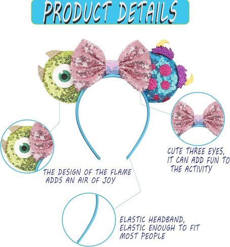 قصة لعبة عيد الميلاد الماوس آذان القوس رئيس العائلة الغريبة مونستر عقال اللمعان أقواس الماوس آذان الشعر فرقة فرقة فرقة الأميرة زي ديكرين. in Kuwait