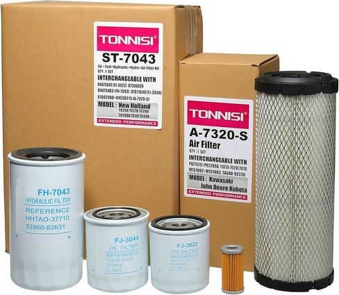 ST-7043 Filter Kit Fits New Holland TC25D TC27D TC29D TC29DA TC30 TC33D TC33DA tractor Replaces Oil/Lube 84475542, Fuel 47797858, Air Kit 87682998 84539215,Hydraulic 84475483 47671640 (6 Pcs) in Kuwait