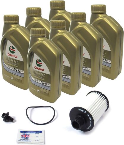 Oil Change Kit With Mahle Oil Filter LR011279 With Seal, 7 Quarts Genuine OE 0W-20 Oil, Replacement Drain Plug, & Reminder Sticker, Compatible with Range Rover Velar 3.0L Supercharged Petrol 2018-2020 in Kuwait