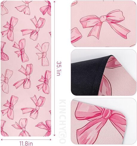 Pink Bow Non Slip Mouse Keyboard Pad Computer Mat for Office Home in Kuwait