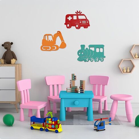 4 Pcs Space Trio Nursery Wall Decor Astronaut Wooden Wall Decor Space Themed Bedroom Decor Solar System Stickers for Nursery Playroom Bedroom Wall Decor Sticker Decal in Kuwait