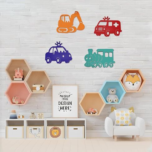 4 Pcs Space Trio Nursery Wall Decor Astronaut Wooden Wall Decor Space Themed Bedroom Decor Solar System Stickers for Nursery Playroom Bedroom Wall Decor Sticker Decal in Kuwait