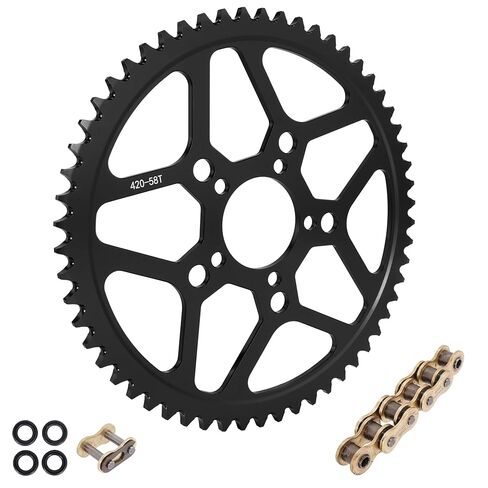58 ضرس أسنان مع وصلات سلسلة لـ Surron، ضرس سلسلة CNC 58T 7075 ألومنيوم متوافق مع Segway X160 X260 Sur Ron Light Bee X - أسود in Kuwait