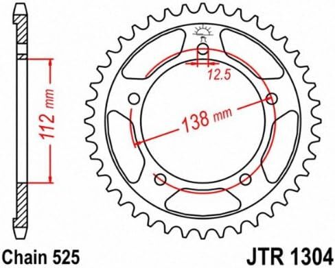 JT Sprockets JTR1304.45 45T ضرس خلفي فولاذي in Saudi Arabia