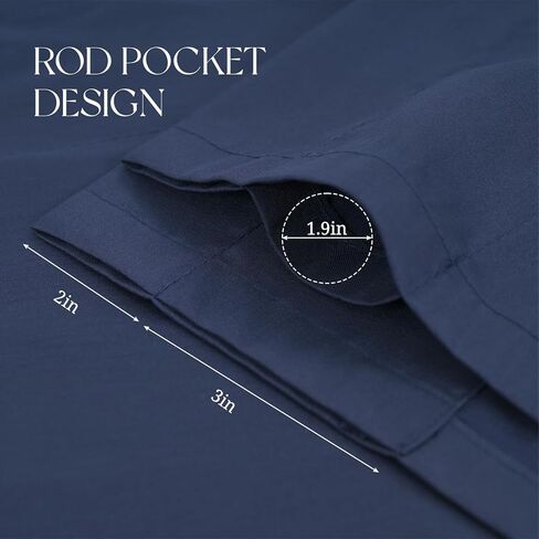 10 Panels Blackout Curtain Valances for Kitchen Living Room Bathroom Bedroom, 52" x 18" Navy Blue Valances for Windows Rod Pocket Short Curtains for Small Window, Thermal Insulated Valance in Kuwait