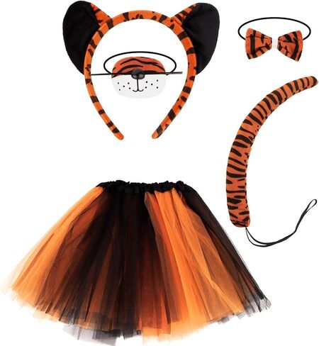 Animal Costumes 5PCS Tiger Lion Dog Cheetah Pig Costume Plush Cosplay Accessories in Kuwait