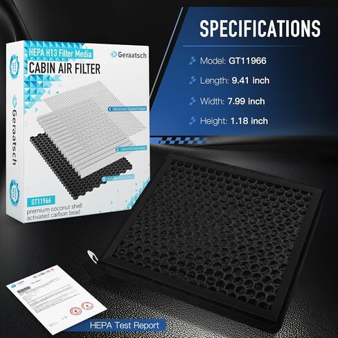 HEPA Cabin Air Filter,Tested 99.95% Filtration, Zero deformation,CF11966 for Envision,CT5,LYRIQ,XT5,Blazer,Camaro,Colorado,Equinox,Impala,Malibu,Silverado,Canyon,Acadia,Sierra,Terrain,Yukon in Saudi Arabia