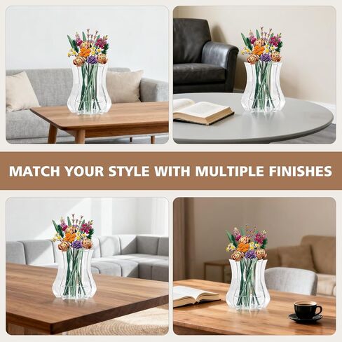 مزهرية لباقة زهور ليغو، حامل عرض أكريليك متوافق مع مجموعات ليغو النباتية، ورود عباد الشمس، لمحبي مجموعة بناء زهرة ليغو، شفاف كريستالي in Kuwait