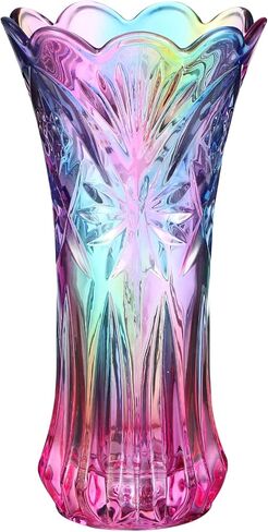 Crystal Glass Colorful Vase Flower Vase for Flower Arrangements Home Wedding Decor in Saudi Arabia