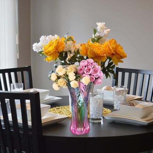 Crystal Glass Colorful Vase Flower Vase for Flower Arrangements Home Wedding Decor in Saudi Arabia