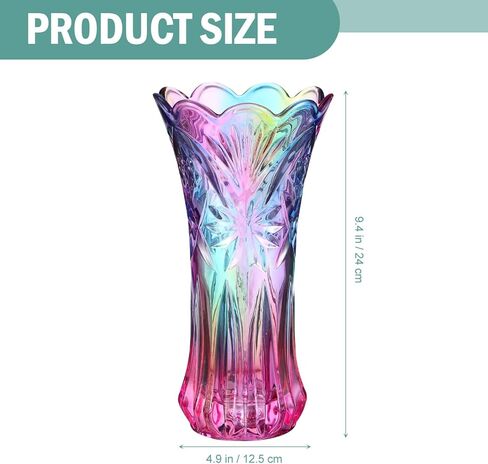 Crystal Glass Colorful Vase Flower Vase for Flower Arrangements Home Wedding Decor in Saudi Arabia