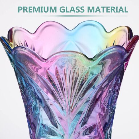 Crystal Glass Colorful Vase Flower Vase for Flower Arrangements Home Wedding Decor in Saudi Arabia