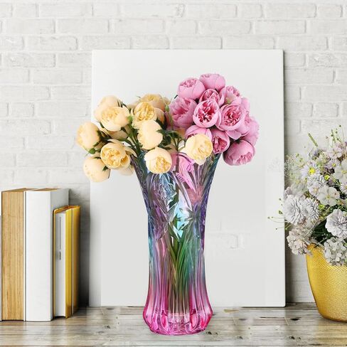Crystal Glass Colorful Vase Flower Vase for Flower Arrangements Home Wedding Decor in Saudi Arabia