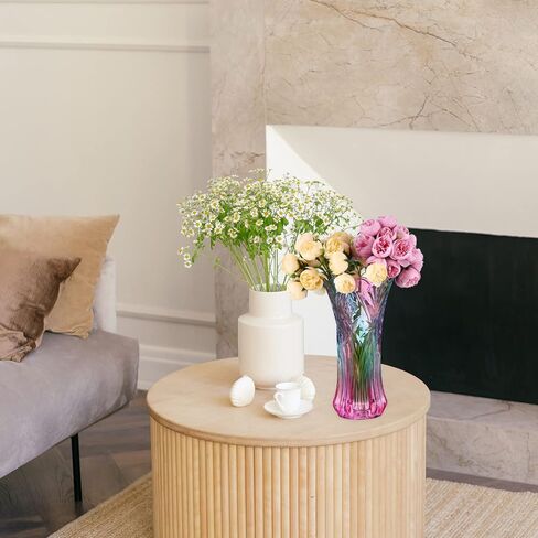 Crystal Glass Colorful Vase Flower Vase for Flower Arrangements Home Wedding Decor in Saudi Arabia