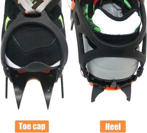 Drfeify 12 Spikes Ice Gripper, Snow Traction Cleats for Climbing, Skiing, Hiking with Winter Ice Gripper Snow Boot Spikes, Easy to Store and Carry in Saudi Arabia