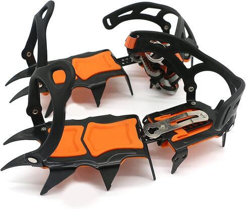 Drfeify 12 Spikes Ice Gripper, Snow Traction Cleats for Climbing, Skiing, Hiking with Winter Ice Gripper Snow Boot Spikes, Easy to Store and Carry in Saudi Arabia