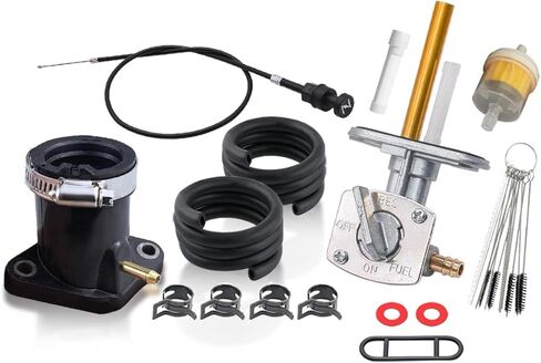 TTR125 مجموعة المكربن ​​لياماها TTR 125 TTR125LE TTR125E TTR125L 2000-2007 دراجة نارية الكربوهيدرات مع صمام الوقود بيتكوك ومشعب مخرج السحب وكابل الاختناق 30 بوصة in Saudi Arabia