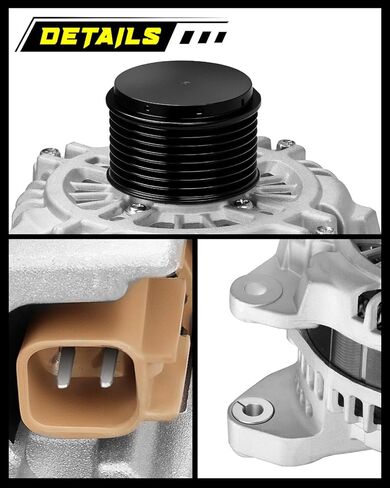 Oktiger 6.7L L6 Diesel Upgraded Alternator for Ram 2500 3500 2011-2020 6.7L L6 Diesel, Fit for Ram 2011 2012 2013 2014 2015 2016 2017 2018 2019 2020, 12V 180A CW 8-Groove Clutch Pulley, OE 04801768AA in Kuwait