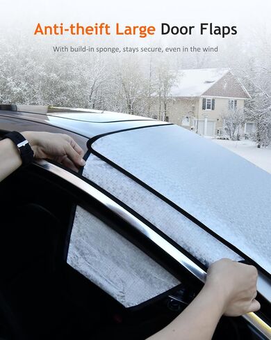 Tecoom Automotive Windshield Snow Cover for Ice, 4-Layer Windshield Protection in Winter, Waterproof Auto Window Sun Shield, Portable All Weather Frost Guard Shield Universal for Car SUV Van 68.5"x47" in Kuwait