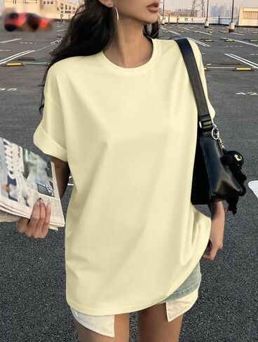 Womens Short Sleeve T Shirts Casual Round Neck 2026 Spring Fashion Tops Loose Fit Everyday Wear in Saudi Arabia