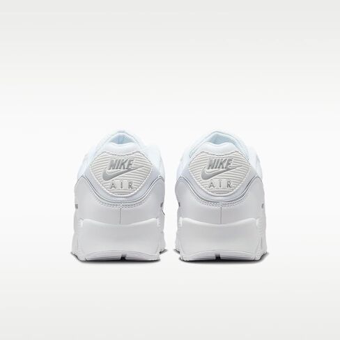Nike Air Max 90 Premium Men's Shoes with Reflective Accents (White/White/Metallic Silver) Size 10 in Saudi Arabia