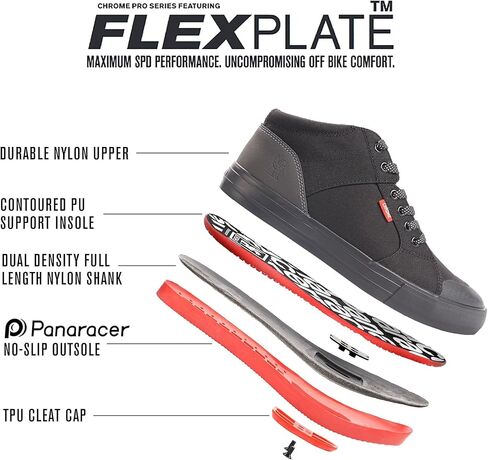 Chrome Industries Southside 3.0 Pro Sneakers - SPD Clipless Style Street and Mountain Bike Shoes with Panaracer Outsole, Night, 10.5 in Kuwait