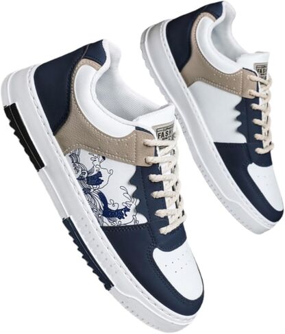 Men's Retro Fashion Low - top Casual Shoes - Niche Design for Spring & Autumn, Trendy Color - Matching, Lace - up for Outdoor, Campus & More in Saudi Arabia