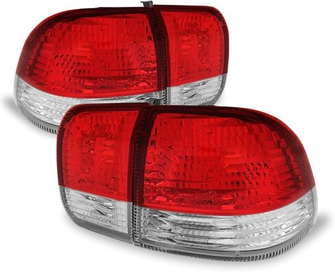 AKKON - For 1996-1998 Honda Civic 4DR Sedan EJ EK DX LX EX Red Clear Lens Tail Brake Light Lamps Left+Right Side Replacement in Saudi Arabia