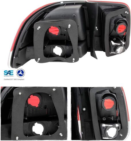 AKKON - For 1996-1998 Honda Civic 4DR Sedan EJ EK DX LX EX Red Clear Lens Tail Brake Light Lamps Left+Right Side Replacement in Saudi Arabia