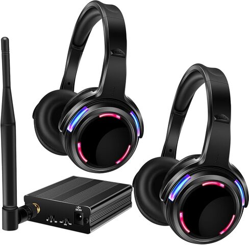 سماعات ديسكو صامتة محترفة LED LED اللاسلكية و RF LED صامتة ديسكو أذن لنادي MP3 DJ MUSIC PARY (2 LED سماعة الرأس + 1 جهاز إرسال) in Kuwait