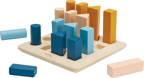 PlanToys Creative Wooden Peg Board With 3 Double Sided Cards (5399) | Sustainably Made from Rubberwood and Non-Toxic Paints and Dyes in Kuwait