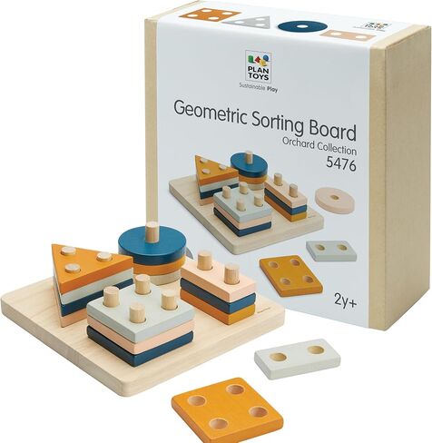 PlanToys Creative Wooden Peg Board With 3 Double Sided Cards (5399) | Sustainably Made from Rubberwood and Non-Toxic Paints and Dyes in Kuwait