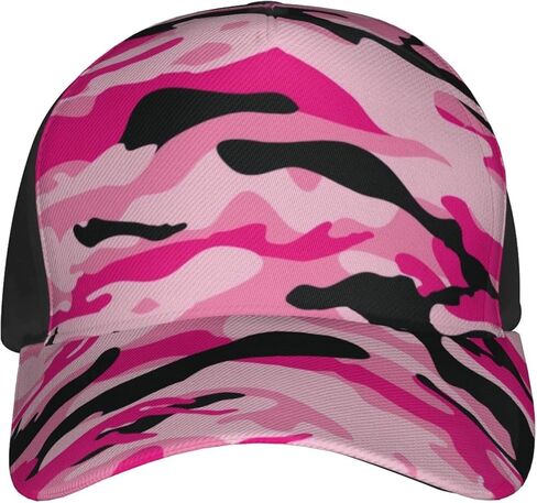 قبعة بيسبول مموهة باللون الوردي للنساء والرجال، قبعة بيسبول قابلة للتعديل، قبعة الأب المغسولة للصيف in Kuwait