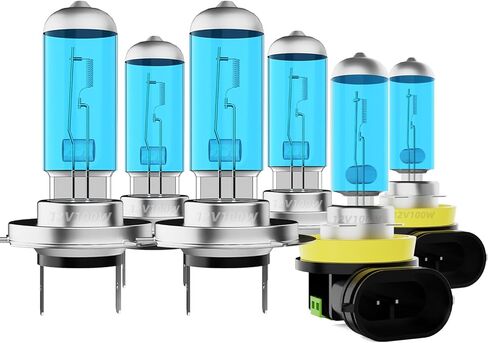 Headlight Bulbs Fit For Volkswagen Jetta 2007-2019,H7 H7 High Low Beam Combo,Super Bright 5500K White Light High Performance Halogen Light Bulbs,4PCS in Kuwait