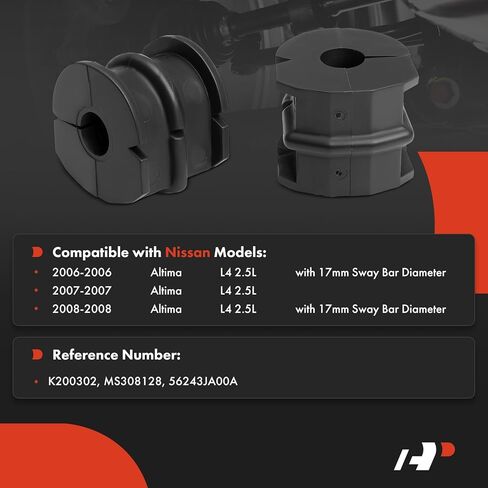 A-Premium 2 x Rear To Frame Sway Bar Bushing Kit, Compatible with Nissan Altima 2006 2007 2008 in Saudi Arabia